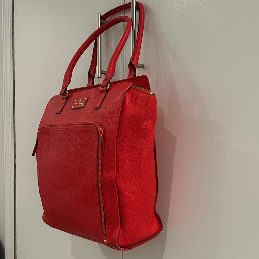 Kate Spade Red Tote Bag EUC - Picture 4 of 15
